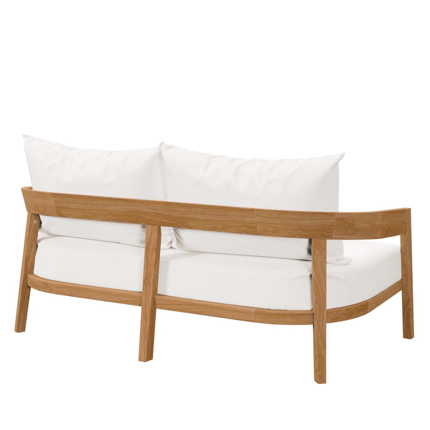 Brisbane Teak Wood Outdoor Patio Loveseat Natural White EEI-5601-NAT-WHI