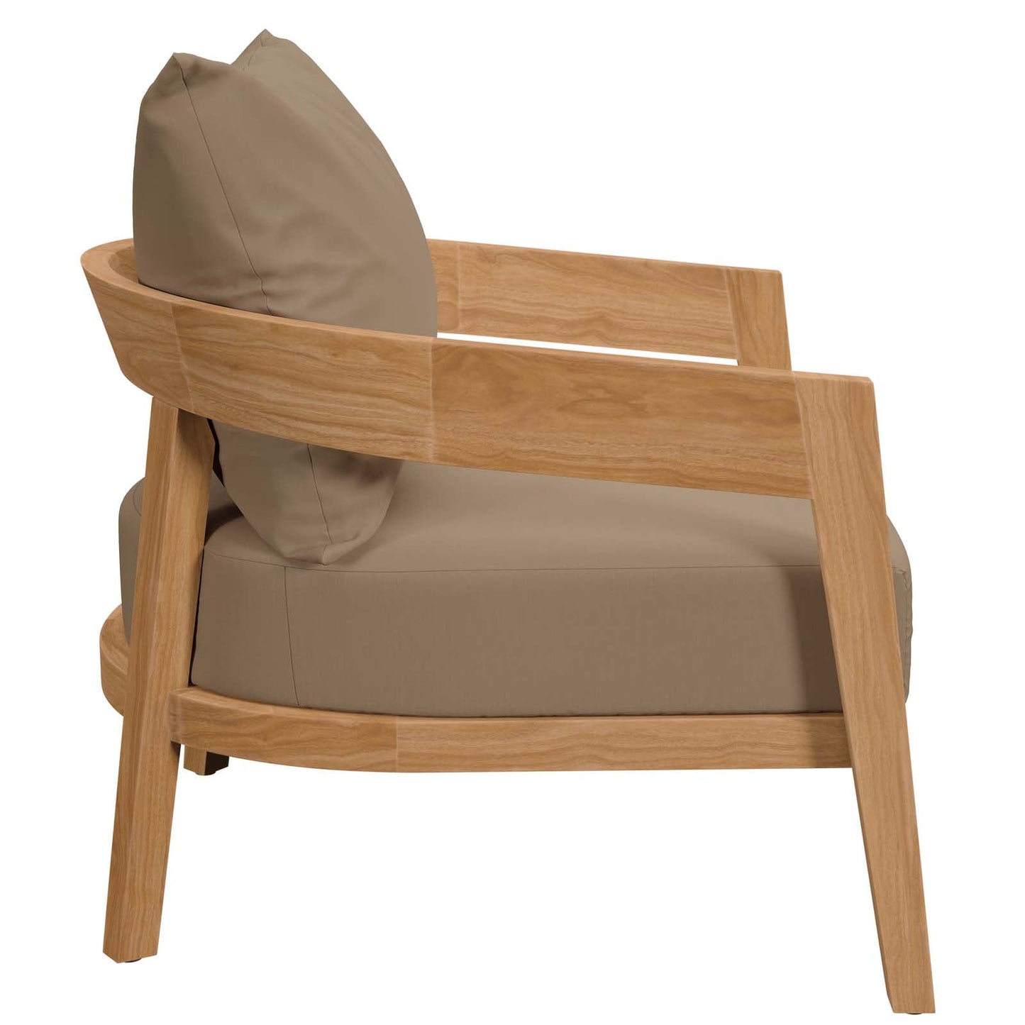 Brisbane Teak Wood Outdoor Patio Armchair Natural Light Brown EEI-5602-NAT-LBR