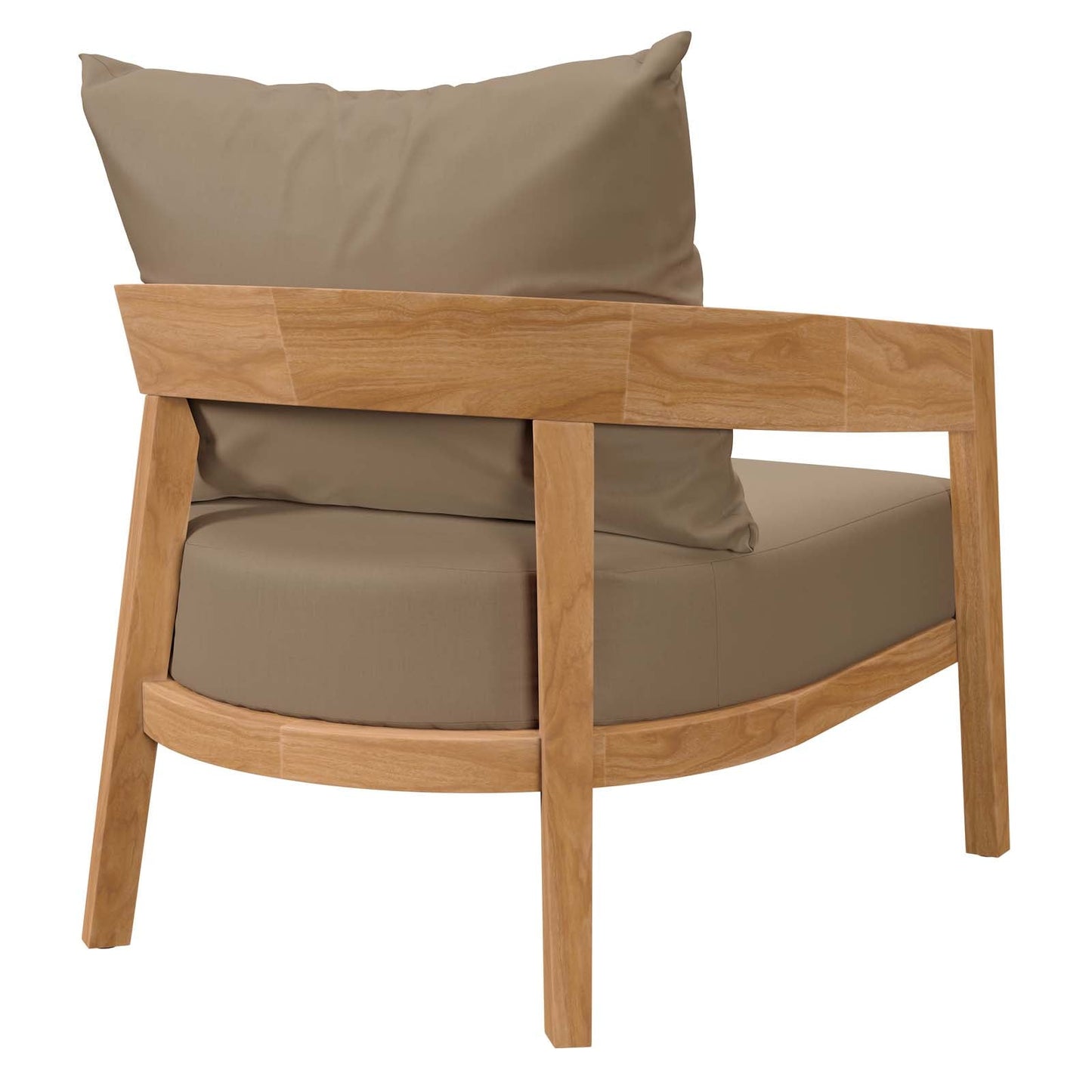 Brisbane Teak Wood Outdoor Patio Armchair Natural Light Brown EEI-5602-NAT-LBR