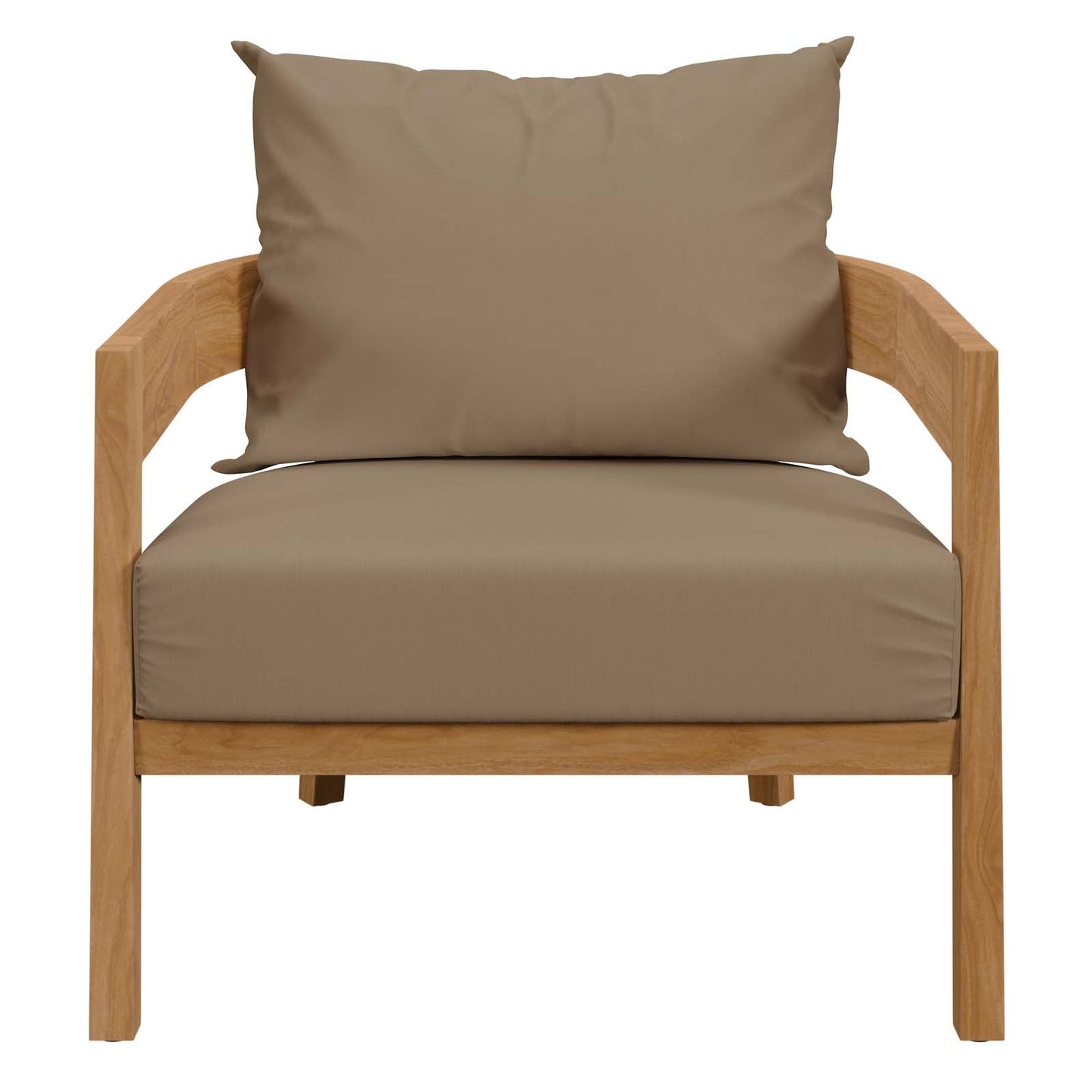 Brisbane Teak Wood Outdoor Patio Armchair Natural Light Brown EEI-5602-NAT-LBR