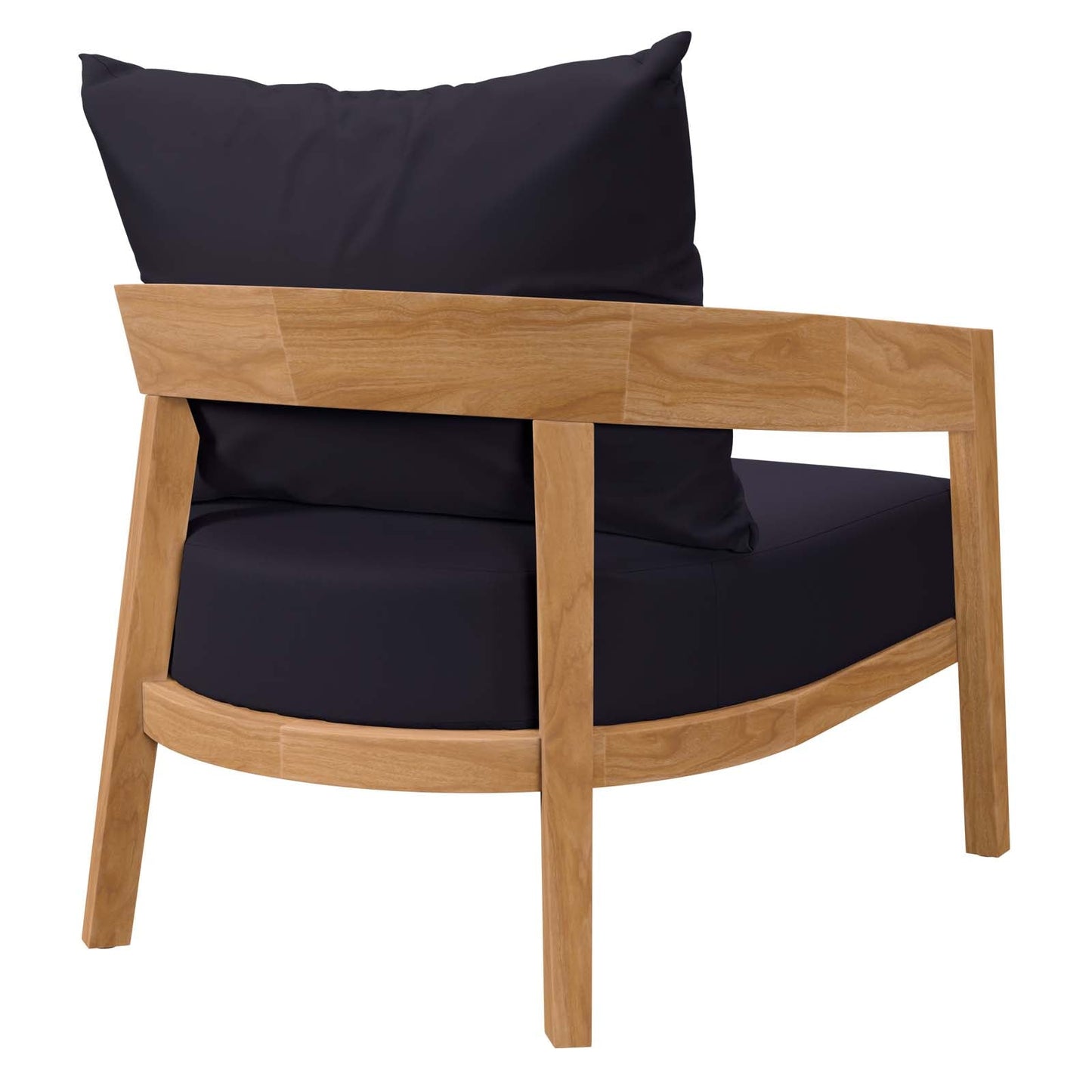 Brisbane Teak Wood Outdoor Patio Armchair Natural  Navy EEI-5602-NAT-NAV