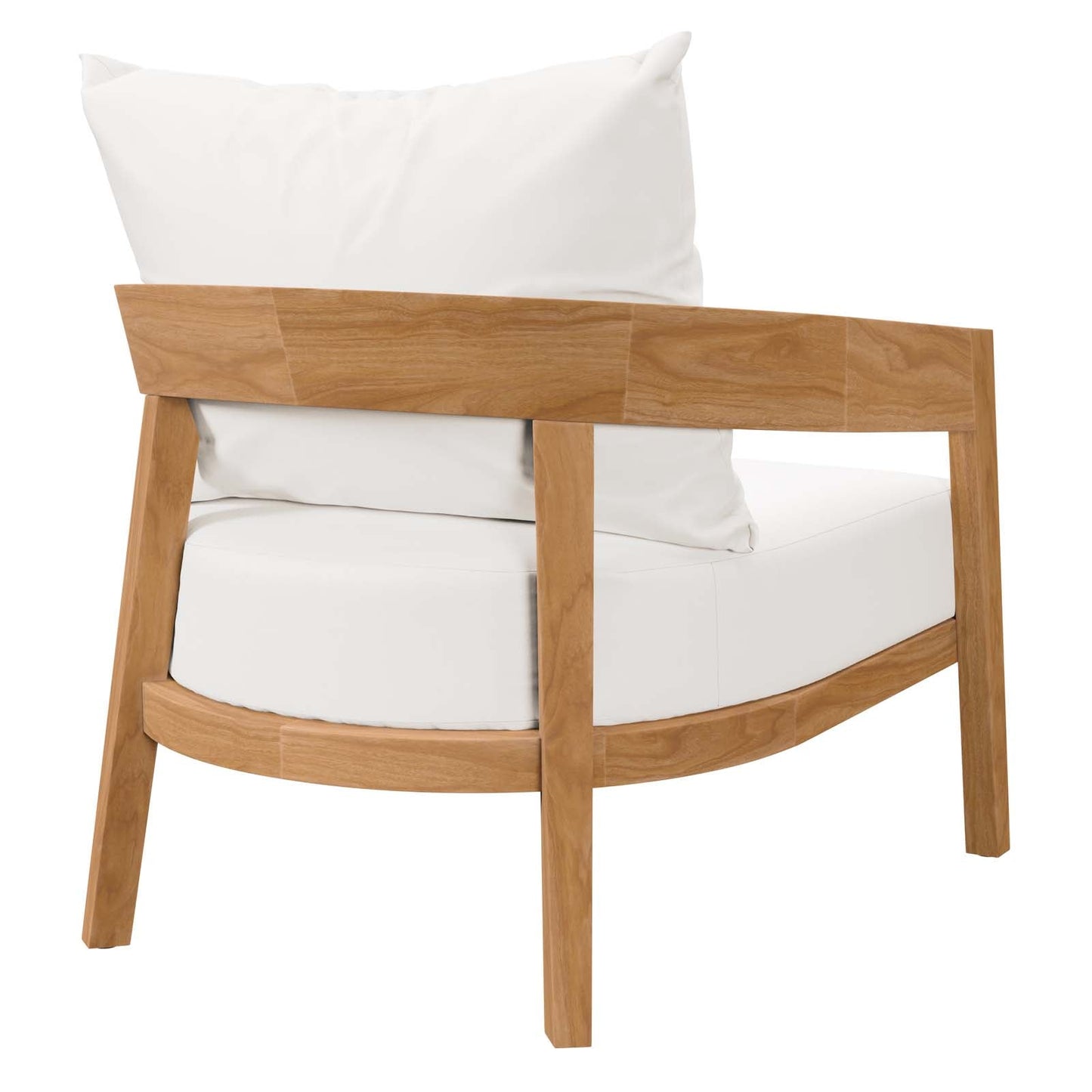 Brisbane Teak Wood Outdoor Patio Armchair Natural White EEI-5602-NAT-WHI