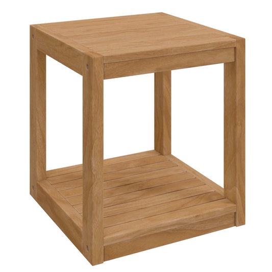 Carlsbad Teak Wood Outdoor Patio Side Table Natural EEI-5607-NAT