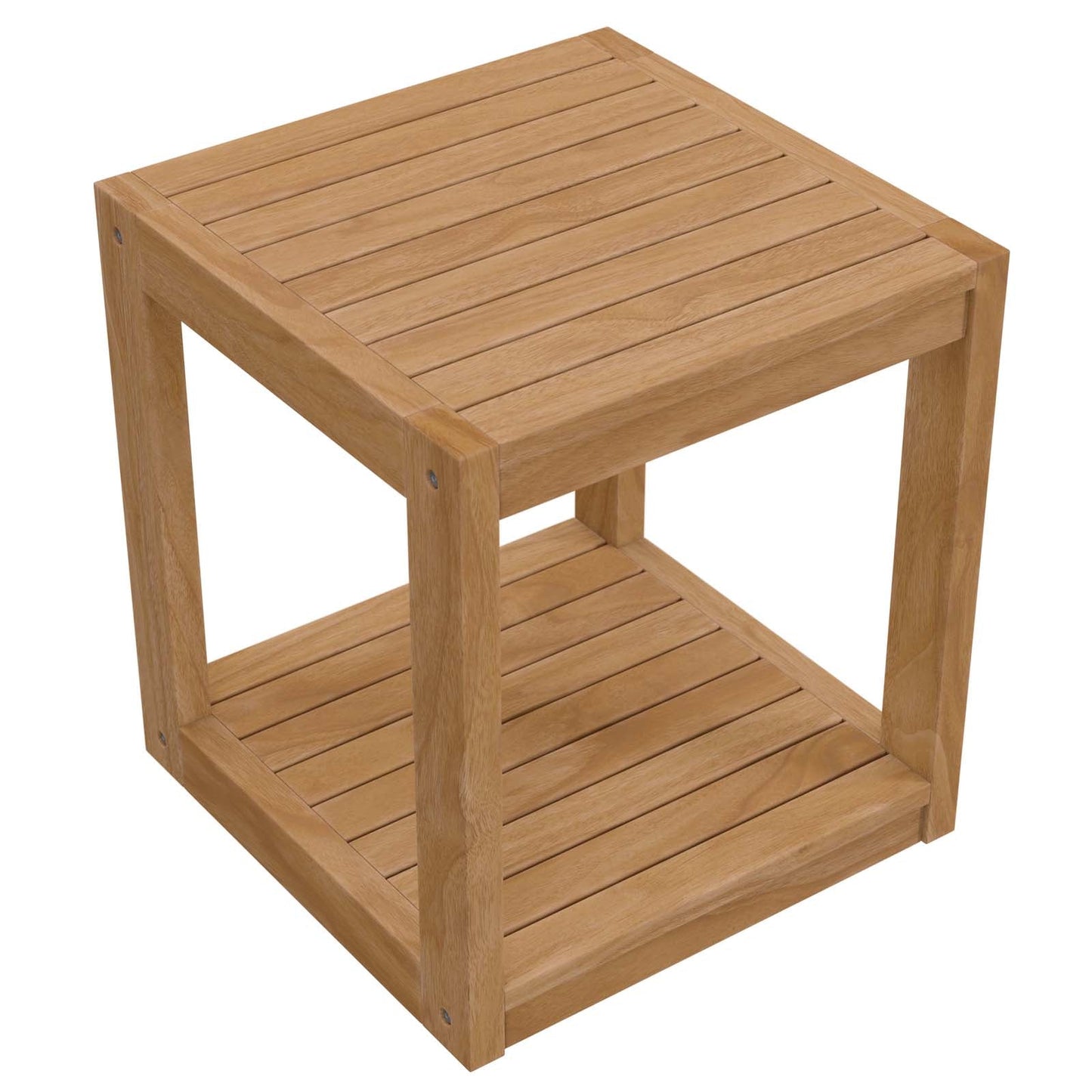 Carlsbad Teak Wood Outdoor Patio Side Table Natural EEI-5607-NAT