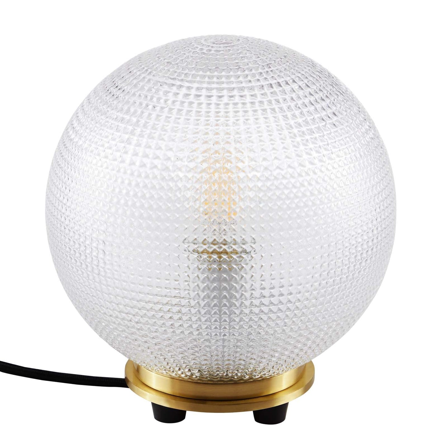 Destiny Glass and Metal Table Lamp Satin Brass EEI-5615-SBR