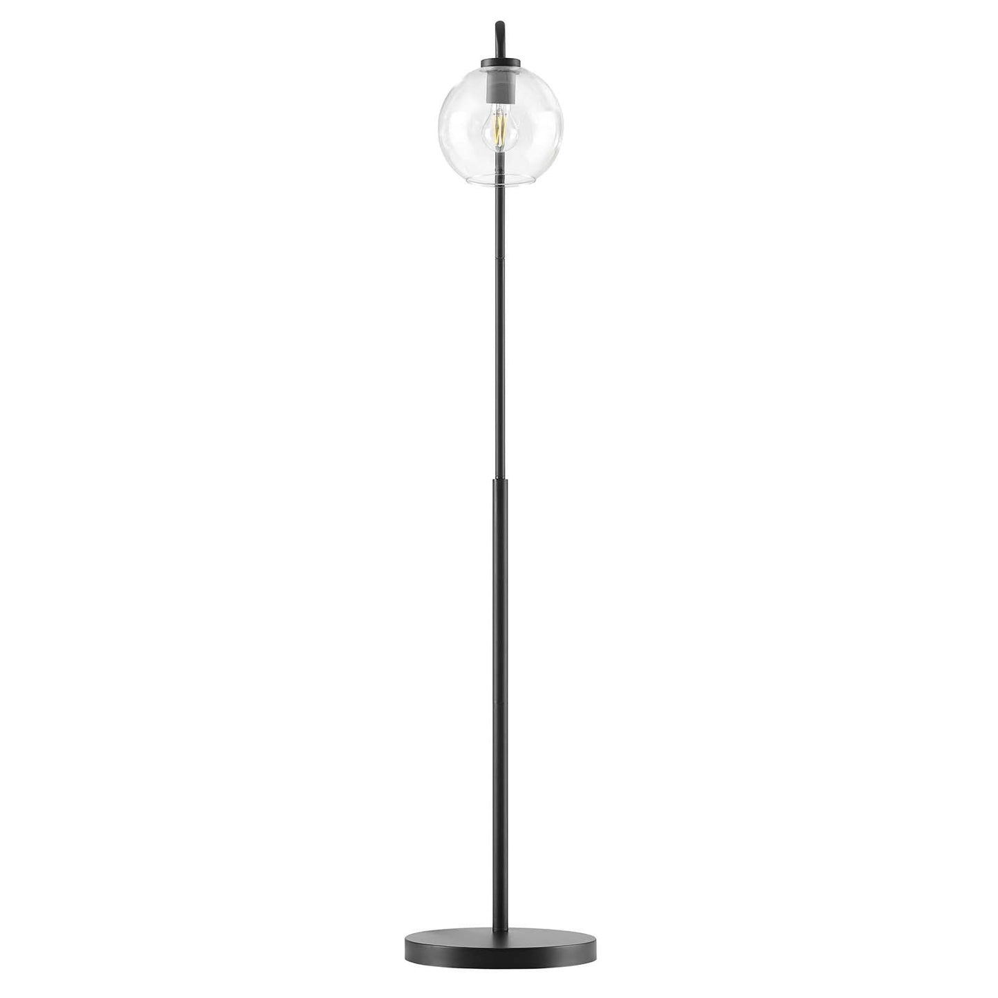 Silo Glass Globe Glass and Metal Floor Lamp Black EEI-5616-BLK