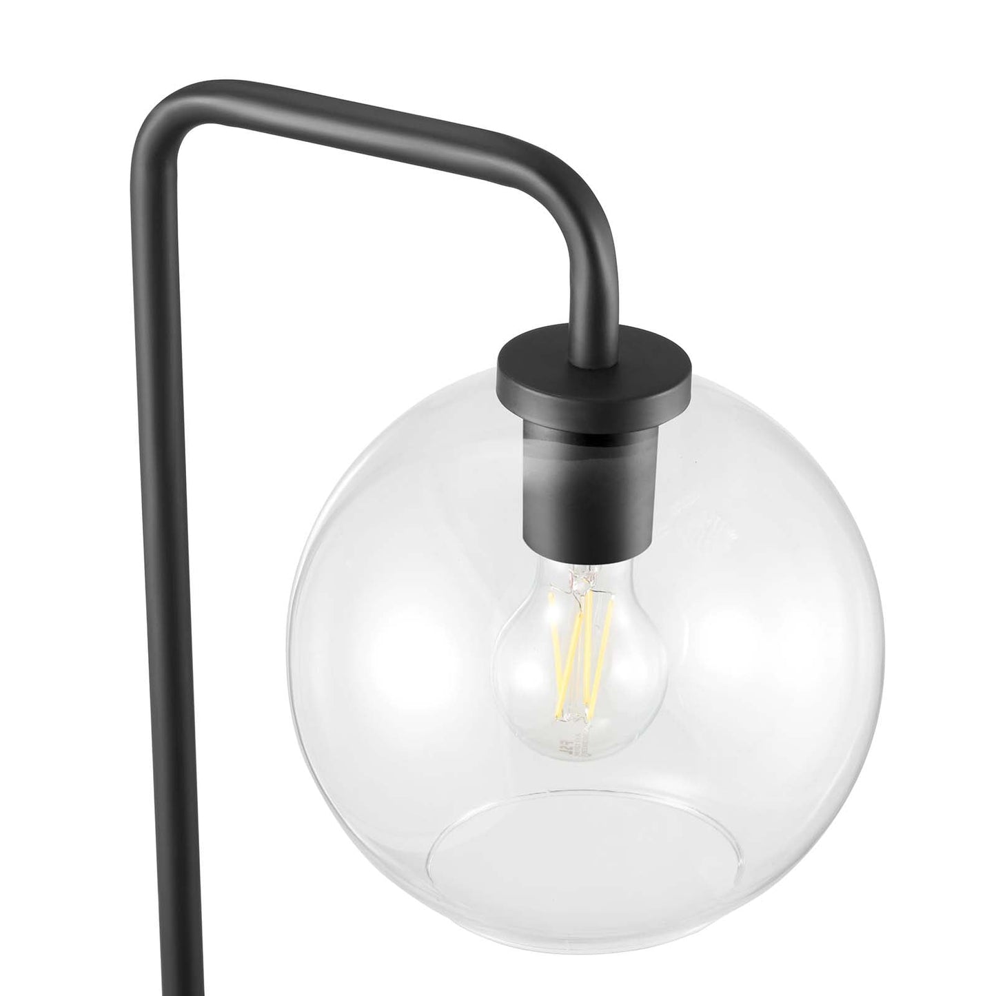 Silo Glass Globe Glass and Metal Floor Lamp Black EEI-5616-BLK