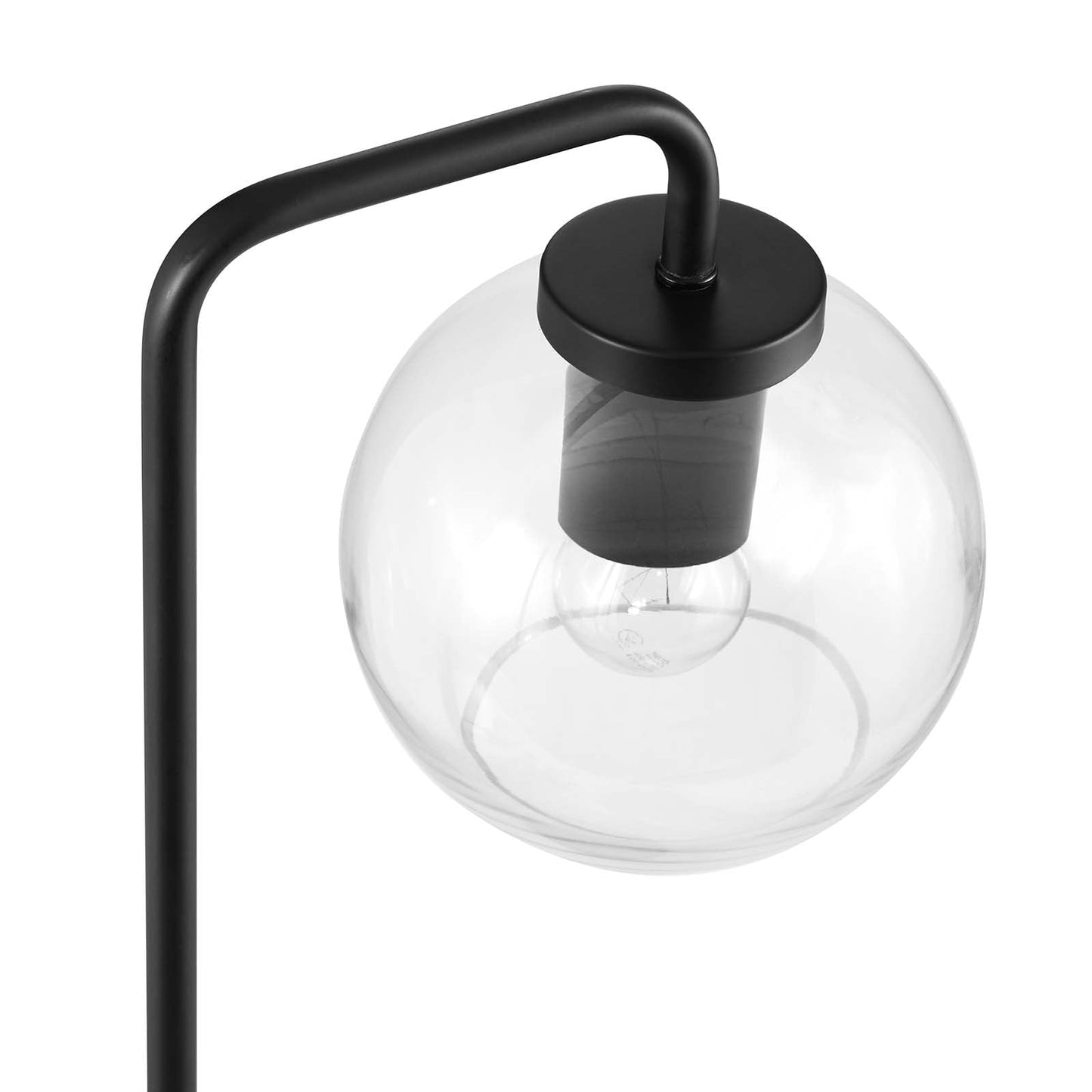 Silo Glass Globe Glass and Metal Table Lamp Black EEI-5617-BLK