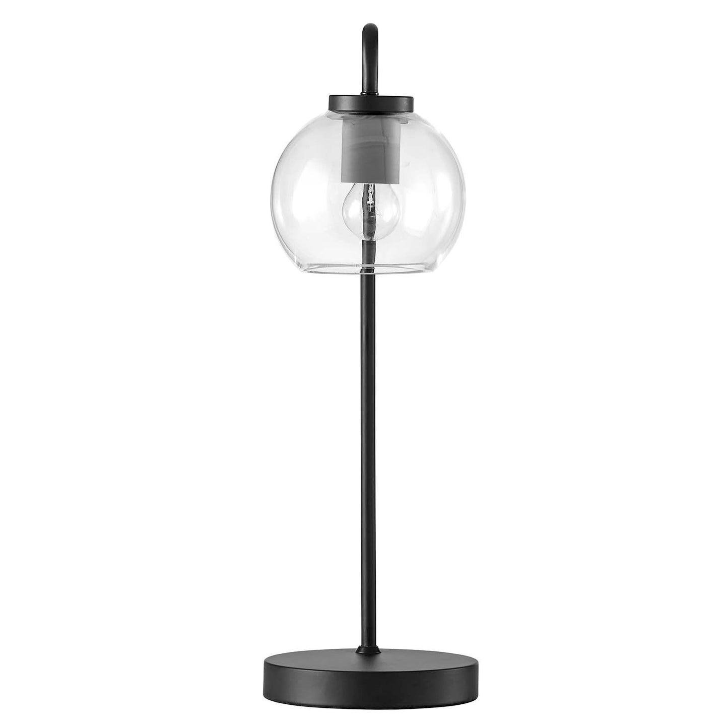 Silo Glass Globe Glass and Metal Table Lamp Black EEI-5617-BLK