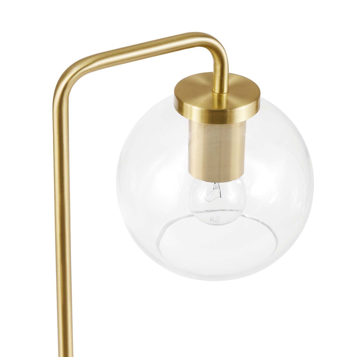 Silo Glass Globe Glass and Metal Table Lamp Satin Brass EEI-5617-SBR