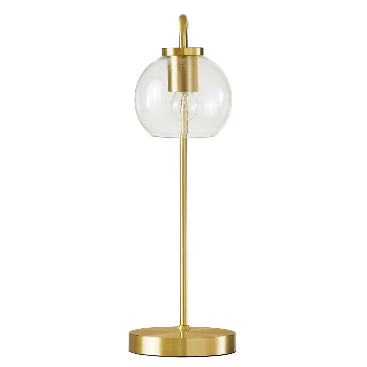 Silo Glass Globe Glass and Metal Table Lamp Satin Brass EEI-5617-SBR