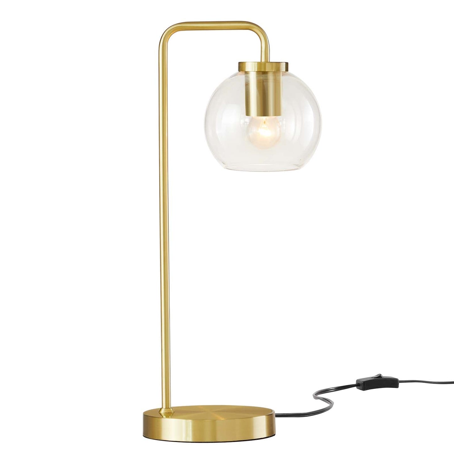 Silo Glass Globe Glass and Metal Table Lamp Satin Brass EEI-5617-SBR