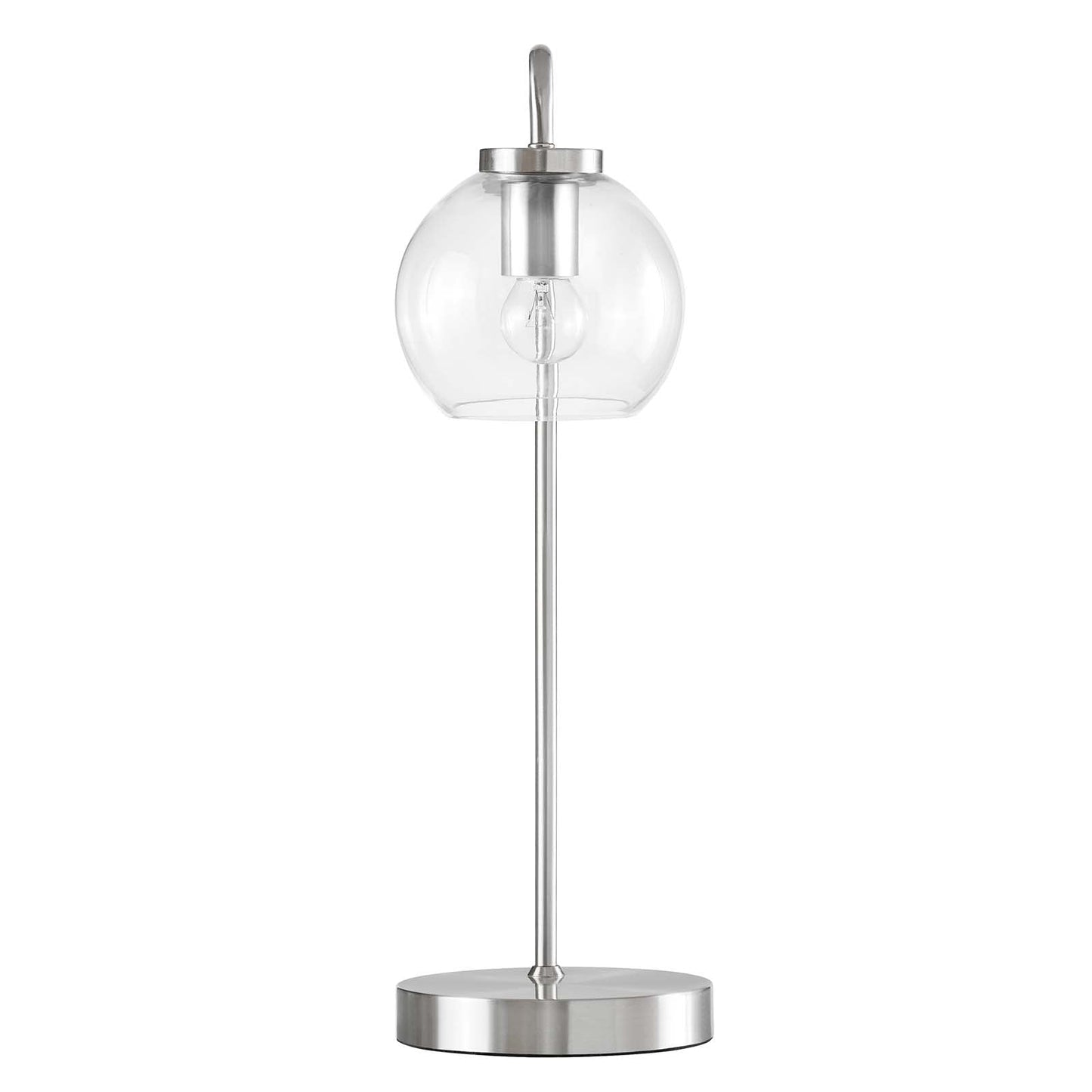 Silo Glass Globe Glass and Metal Table Lamp Satin Nickel EEI-5617-SNL