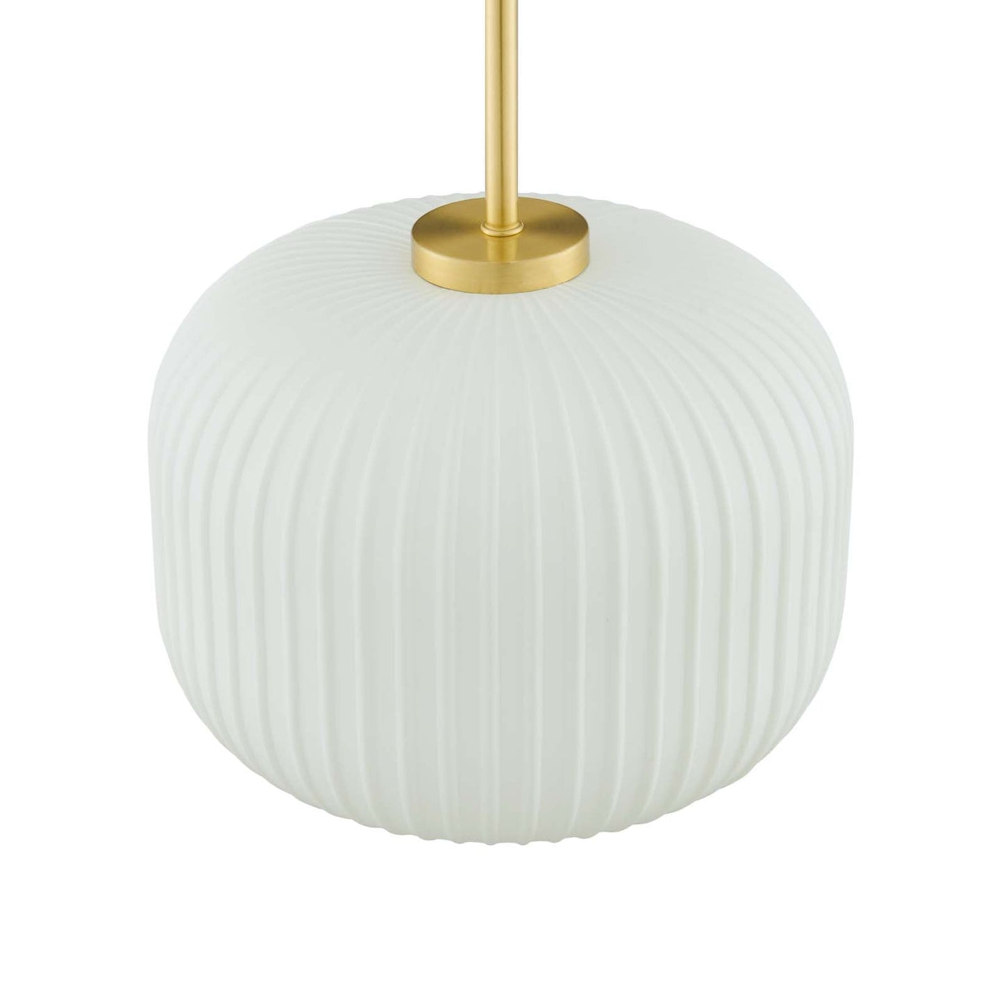 Reprise Glass Pendant Light White Satin Brass EEI-5620-WHI-SBR