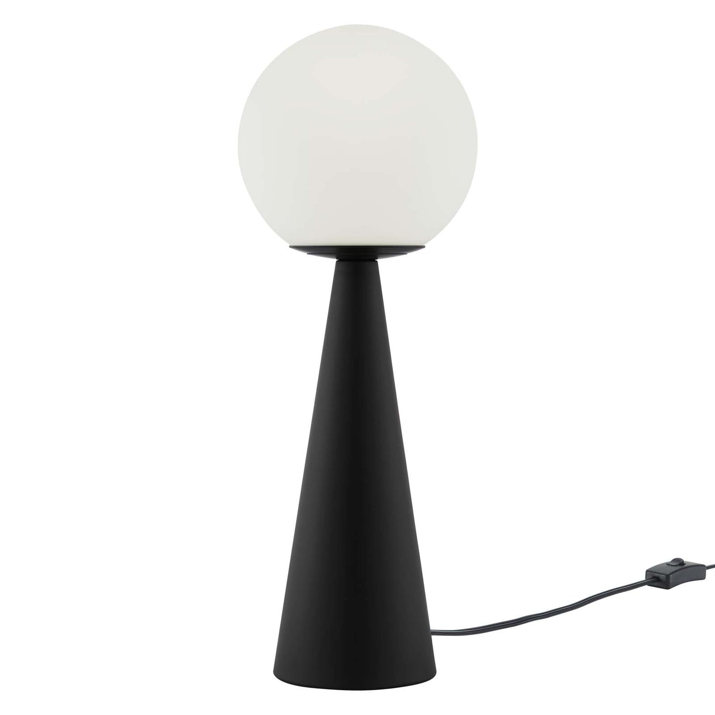 Apex Glass Globe Glass Table Lamp White Black EEI-5621-WHI-BLK