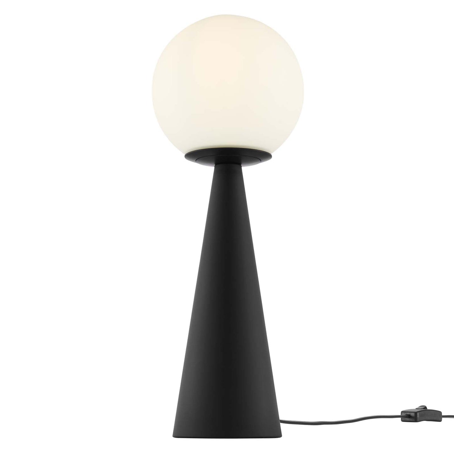 Apex Glass Globe Glass Table Lamp White Black EEI-5621-WHI-BLK