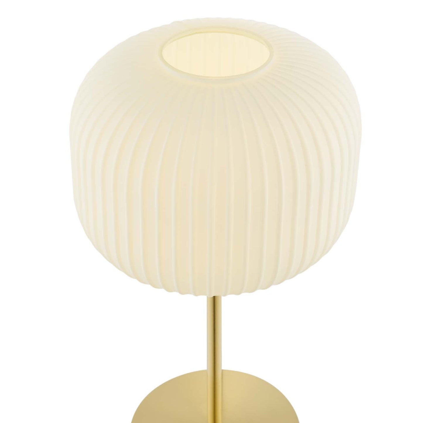 Reprise Glass Sphere Glass and Metal Table Lamp White Satin Brass EEI-5622-WHI-SBR