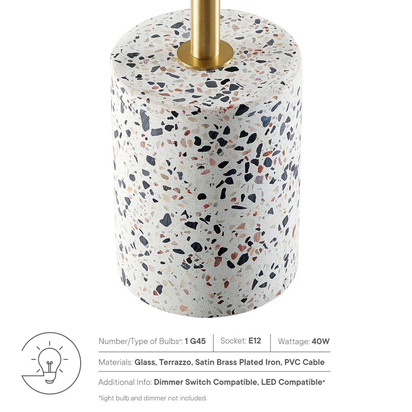 Logic Terrazzo Table Lamp White EEI-5625-WHI