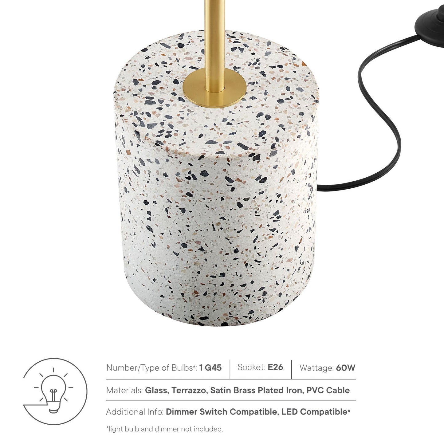 Logic Terrazzo Floor Lamp White EEI-5626-WHI