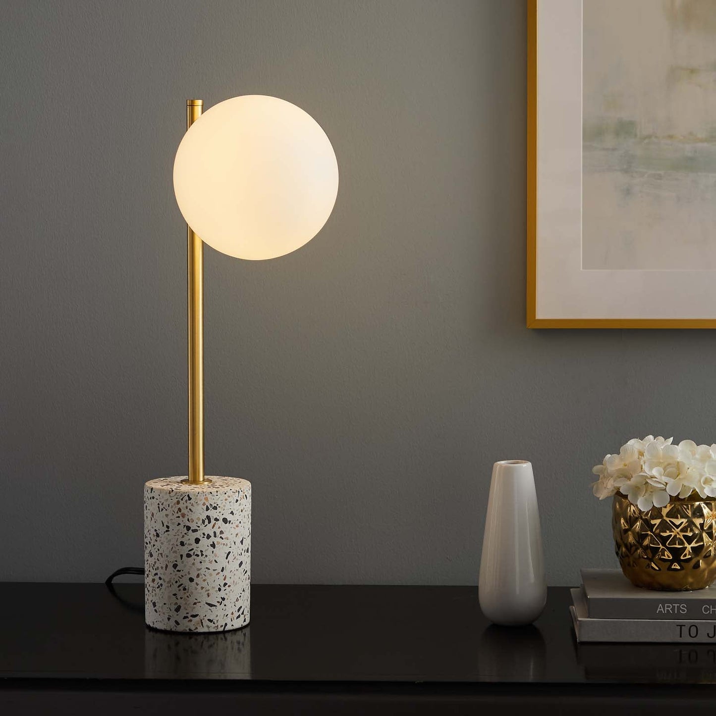 Logic Terrazzo Table Lamp White EEI-5627-WHI