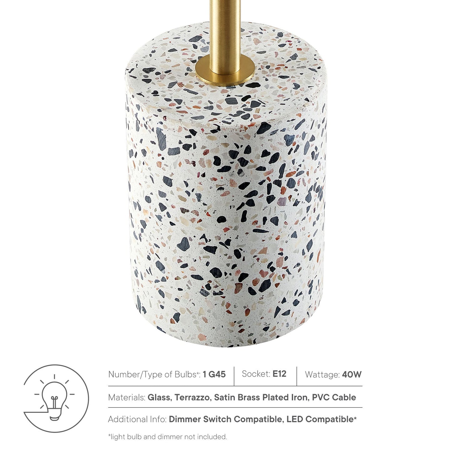 Logic Terrazzo Table Lamp White EEI-5627-WHI