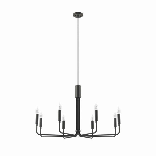 Rekindle 8-Light Chandelier Black EEI-5636-BLK