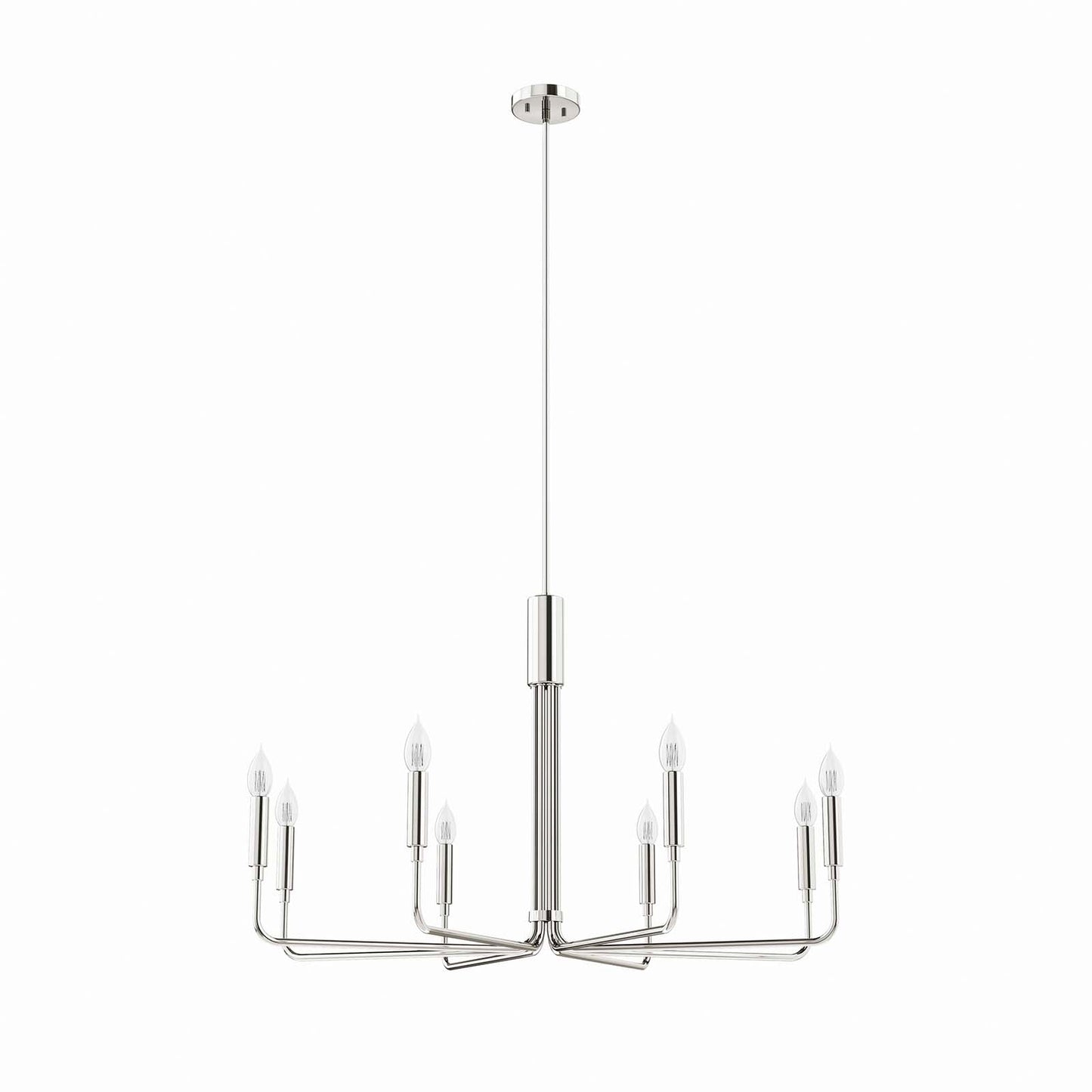 Rekindle 8-Light Chandelier Polished Nickel EEI-5636-PON