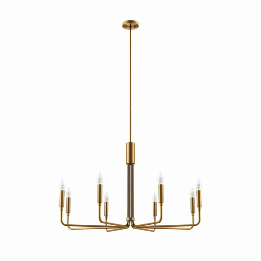 Rekindle 8-Light Chandelier Satin Brass EEI-5636-SBR