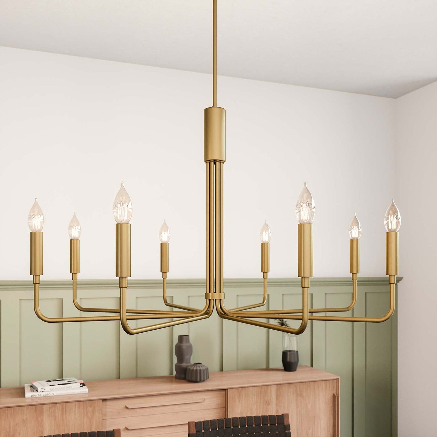 Rekindle 8-Light Chandelier Satin Brass EEI-5636-SBR