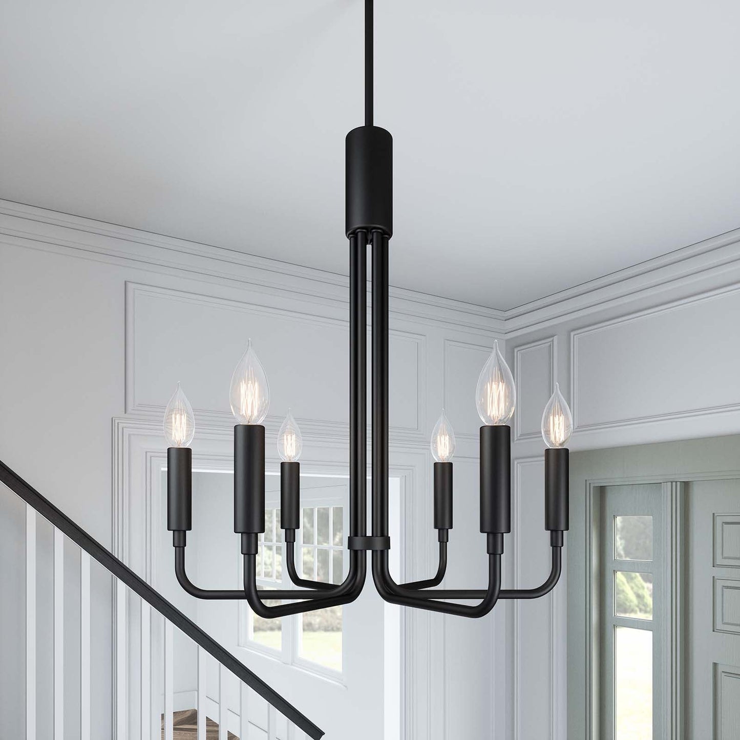 Rekindle 6-Light Chandelier Black EEI-5637-BLK