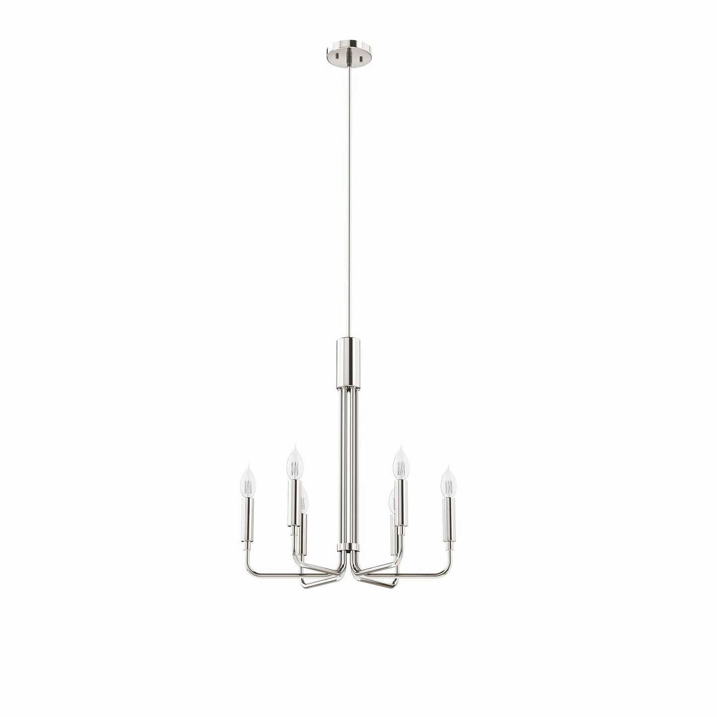 Rekindle 6-Light Chandelier Polished Nickel EEI-5637-PON