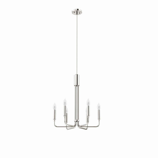 Rekindle 6-Light Chandelier Polished Nickel EEI-5637-PON