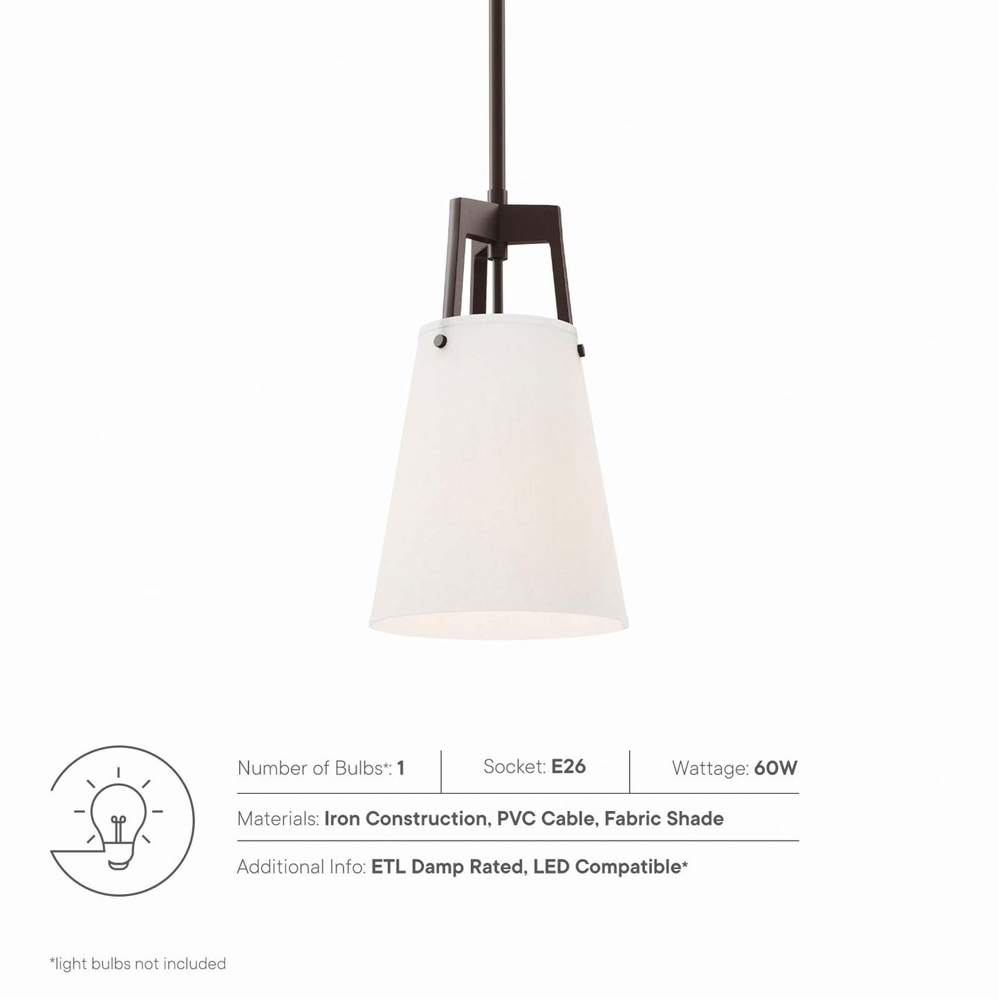 Aspire Pendant Light White Bronze EEI-5639-WHI-BRZ