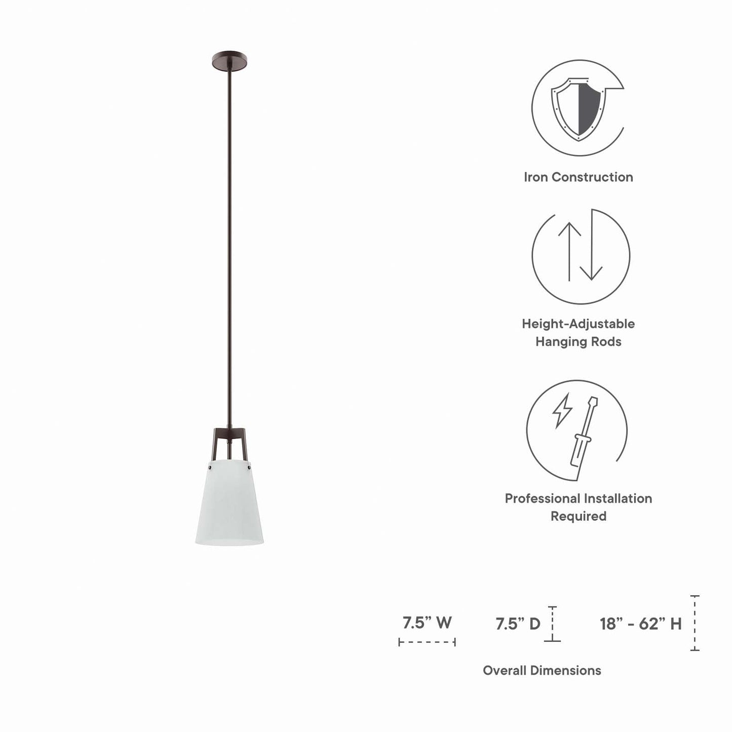 Aspire Pendant Light White Bronze EEI-5639-WHI-BRZ