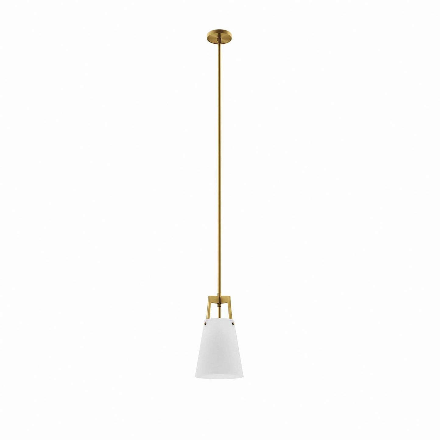 Aspire Pendant Light White Satin Brass EEI-5639-WHI-SBR