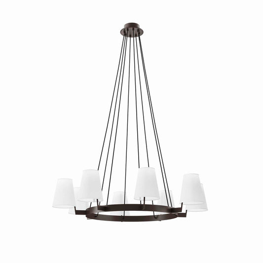 Surround 8-Light Chandelier White Bronze EEI-5641-WHI-BRZ