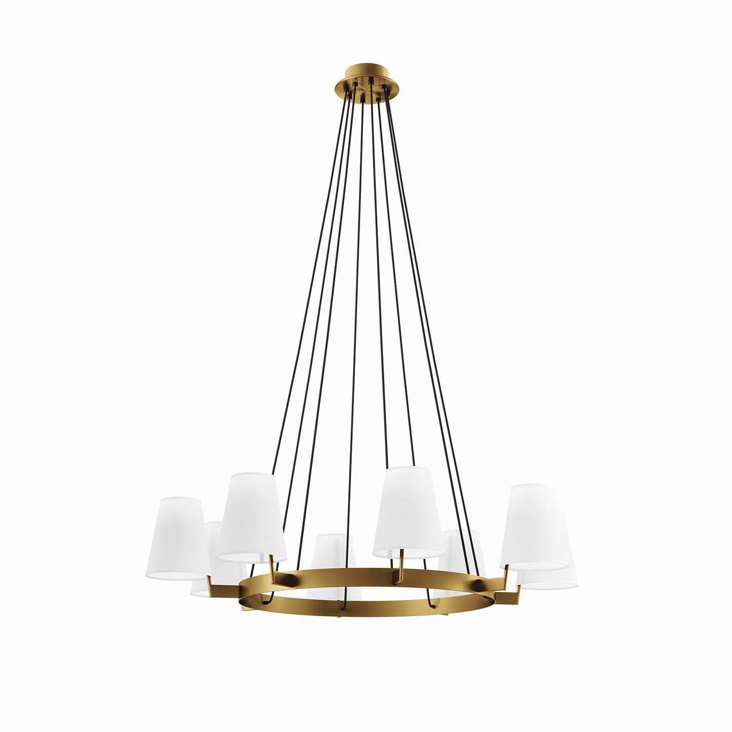 Surround 8-Light Chandelier White Satin Brass EEI-5641-WHI-SBR