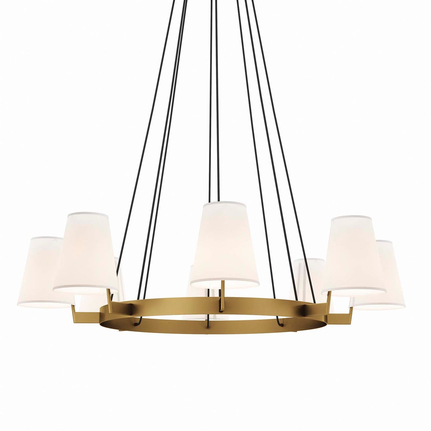 Surround 8-Light Chandelier White Satin Brass EEI-5641-WHI-SBR