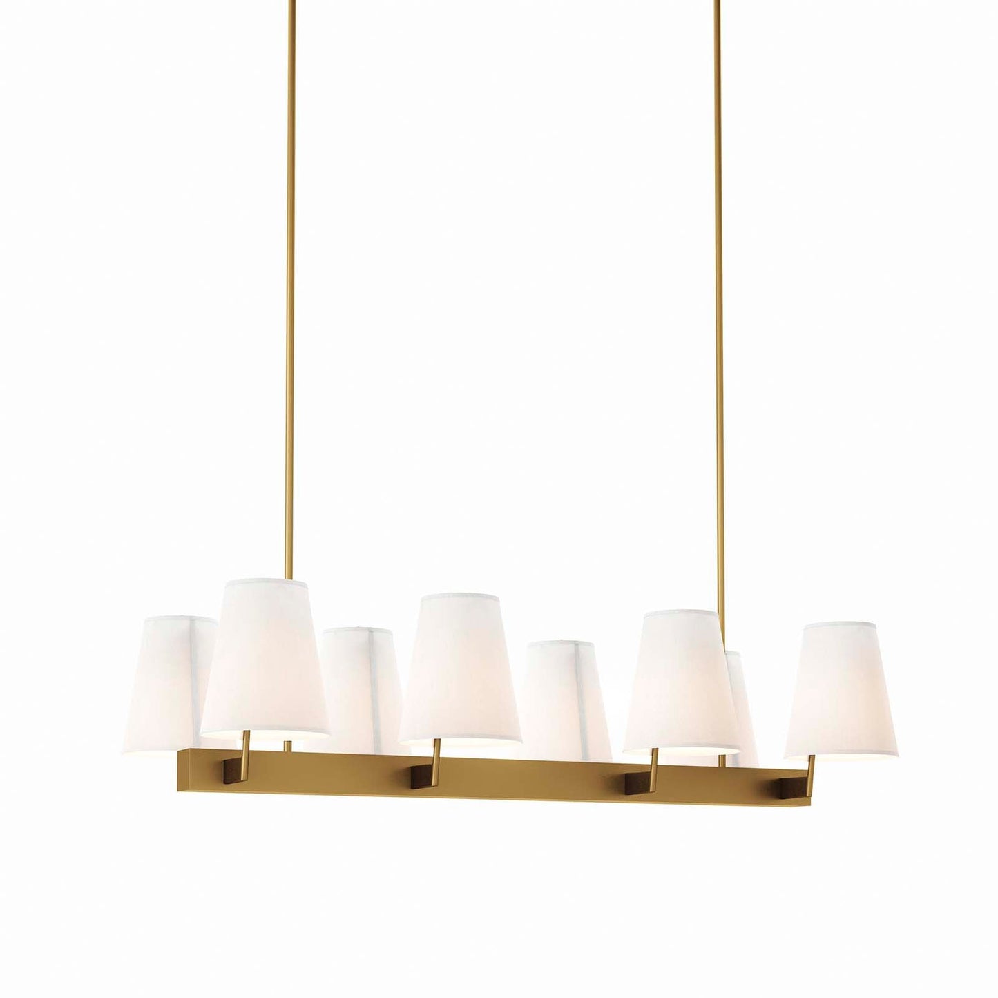 Enthrall 8-Light Chandelier White Satin Brass EEI-5642-WHI-SBR