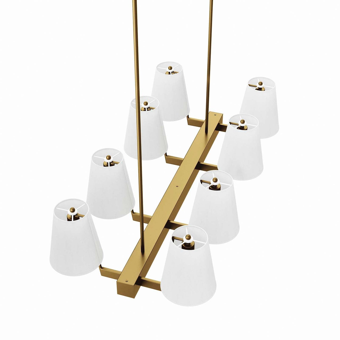 Enthrall 8-Light Chandelier White Satin Brass EEI-5642-WHI-SBR