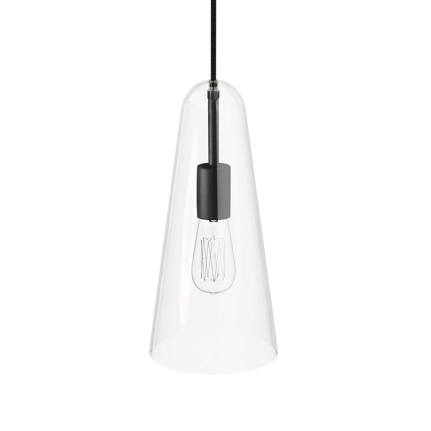 Beacon 1-Light Pendant Light Clear Black EEI-5644-CLR-BLK