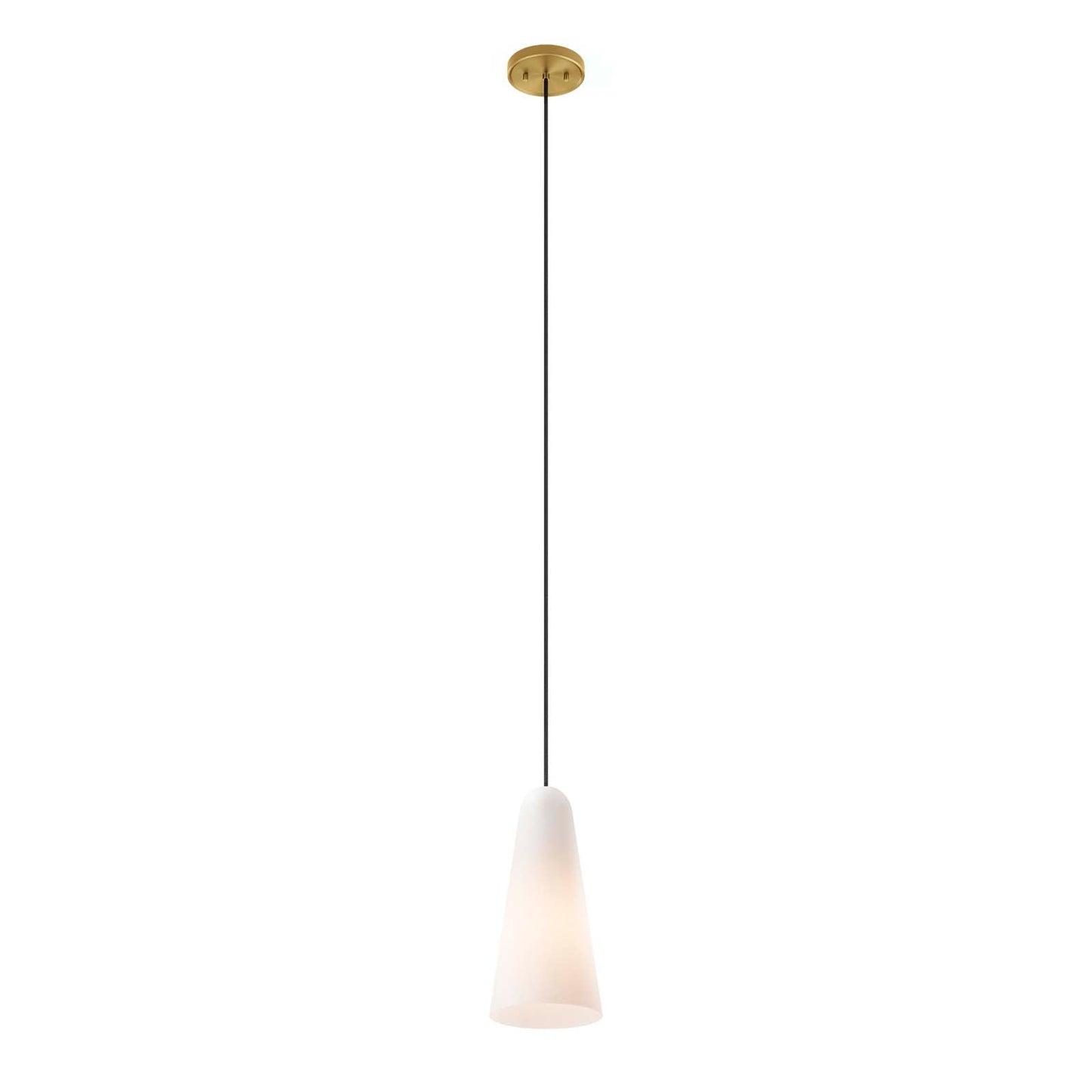 Beacon 1-Light Pendant Light Opal Satin Brass EEI-5644-OPA-SBR