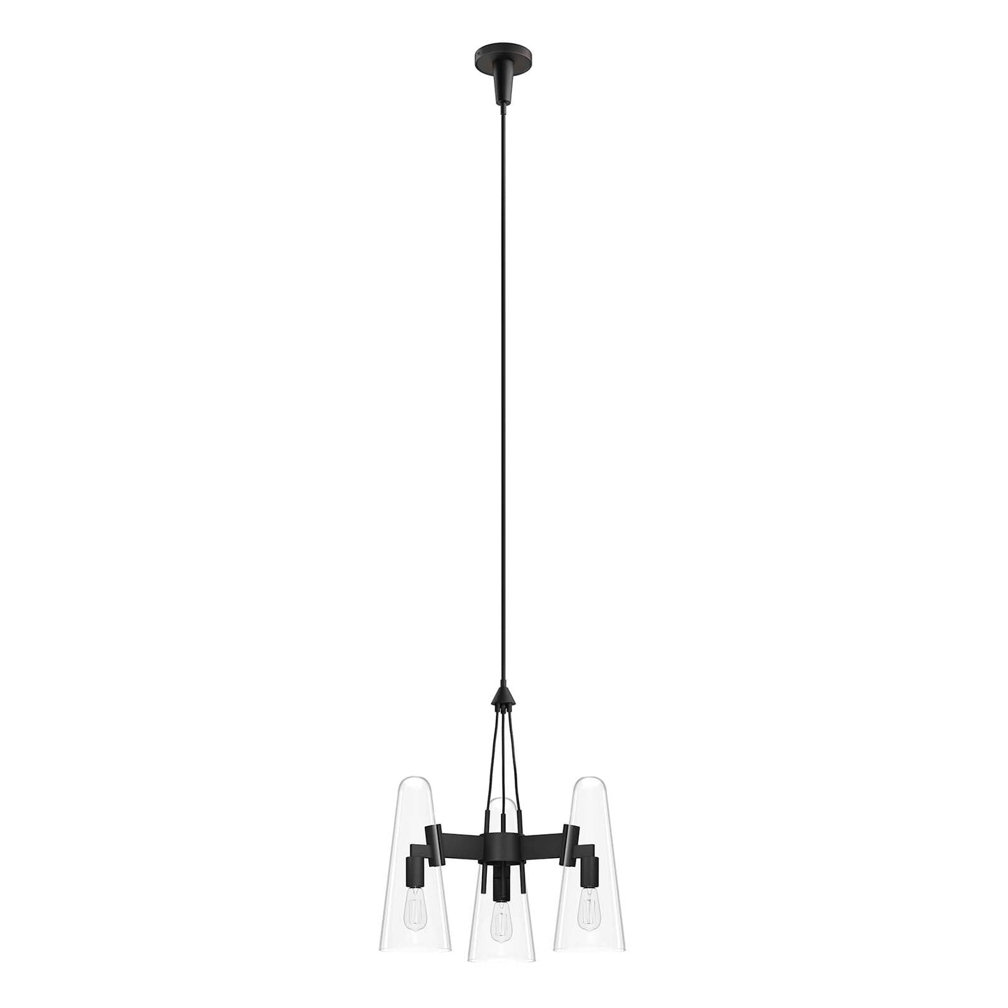 Beacon 3-Light Pendant Light Clear Black EEI-5647-CLR-BLK