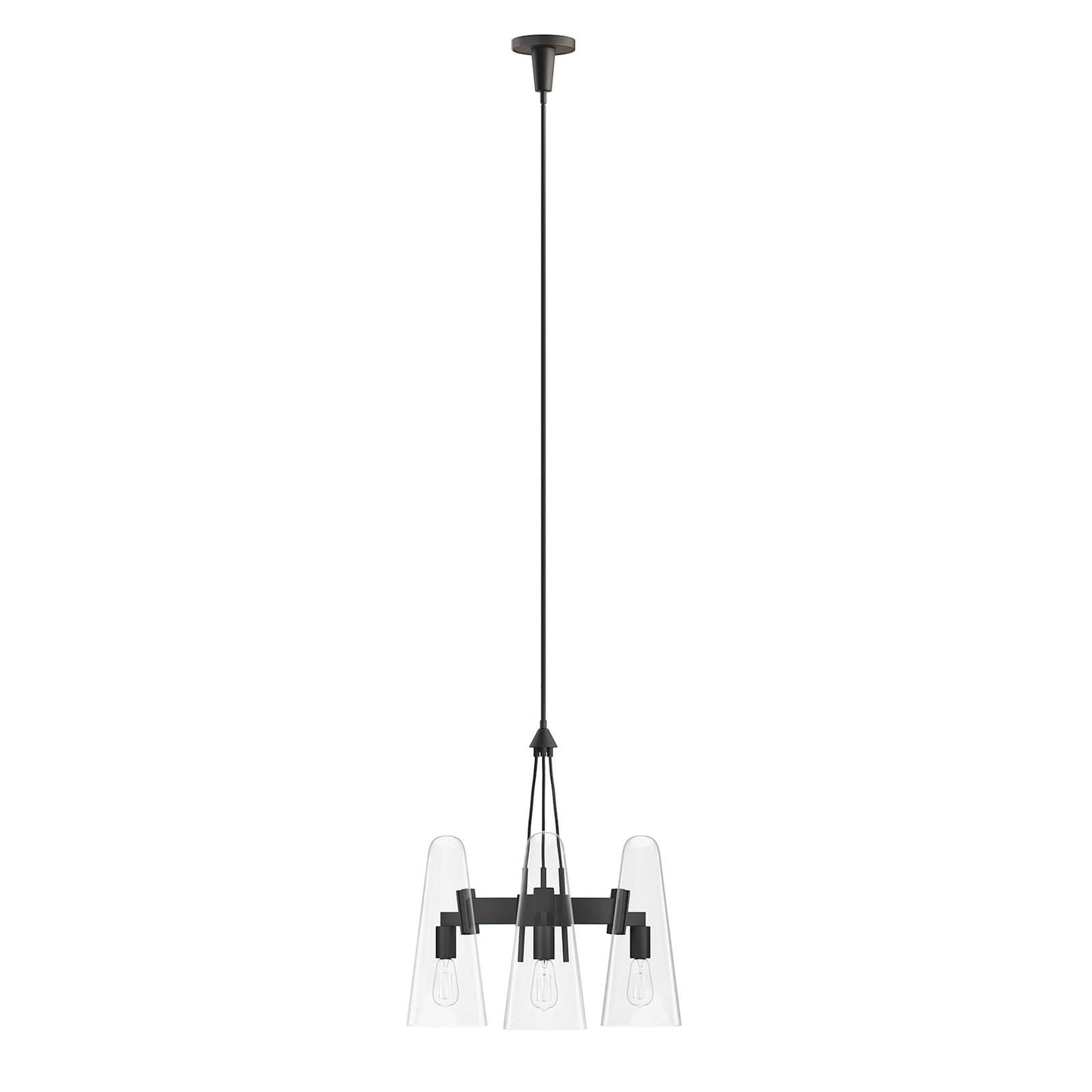 Beacon 3-Light Pendant Light Clear Black EEI-5647-CLR-BLK