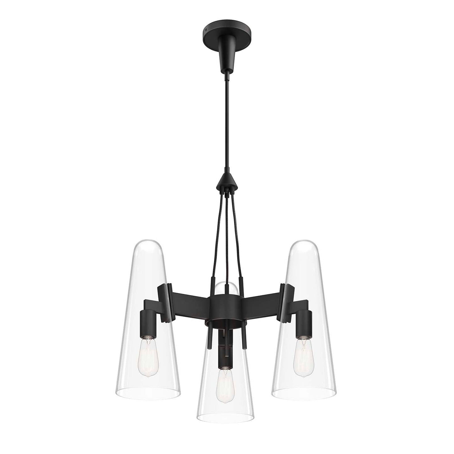 Beacon 3-Light Pendant Light Clear Black EEI-5647-CLR-BLK