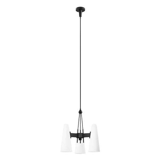 Beacon 3-Light Pendant Light Opal Black EEI-5647-OPA-BLK