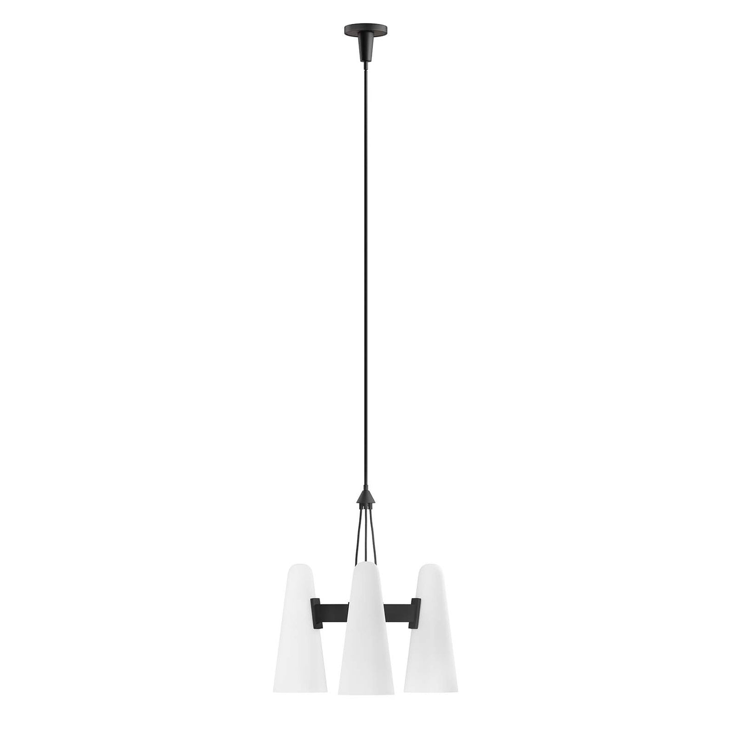 Beacon 3-Light Pendant Light Opal Black EEI-5647-OPA-BLK