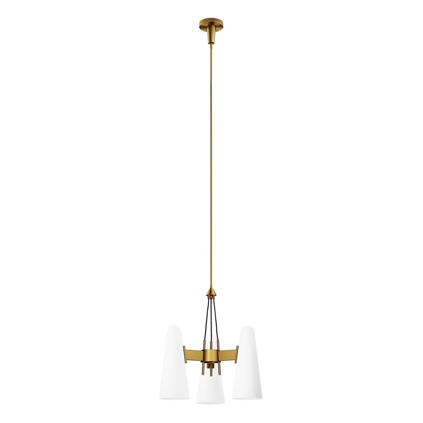 Beacon 3-Light Pendant Light Opal Satin Brass EEI-5647-OPA-SBR