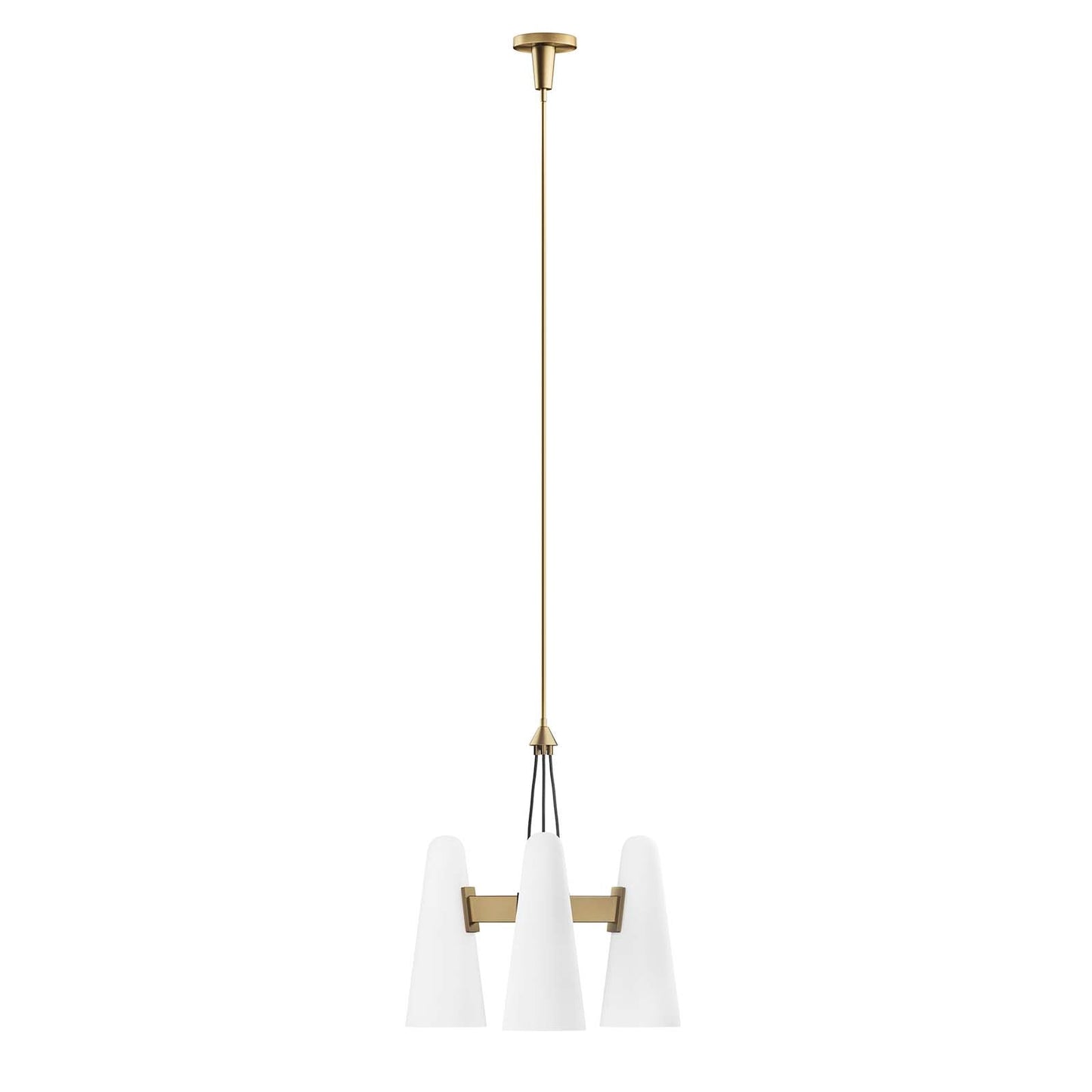 Beacon 3-Light Pendant Light Opal Satin Brass EEI-5647-OPA-SBR