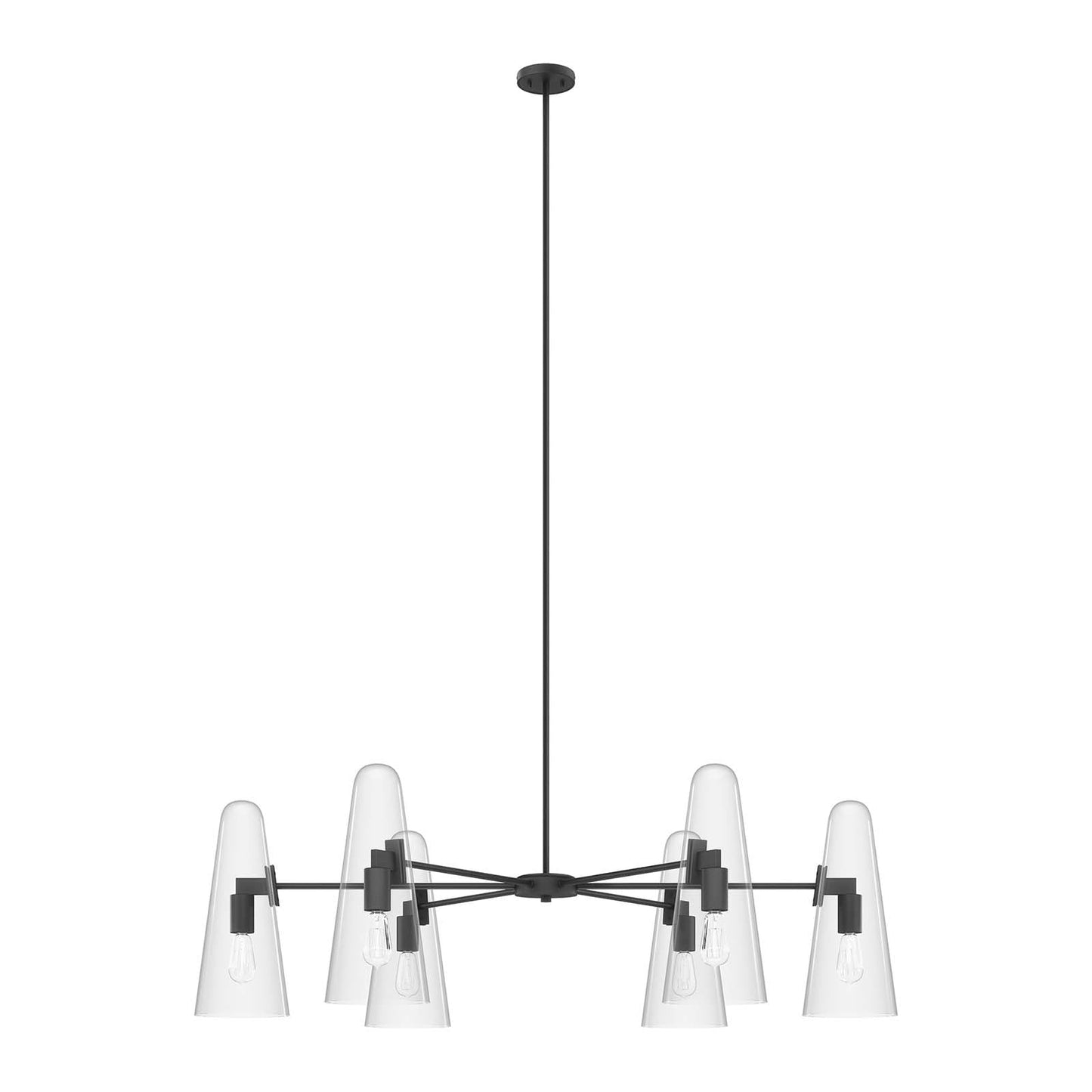 Beacon 6-Light Chandelier Clear Black EEI-5648-CLR-BLK